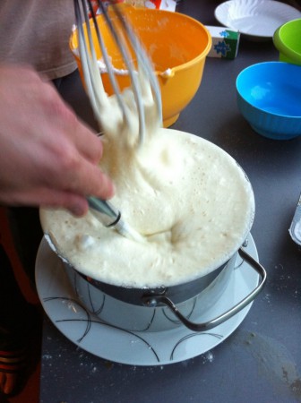 Nachspeiße vom international cooking...über 3 Liter Kaiserschmarrnmasse